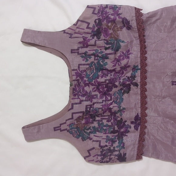 Free People Sleeveless Floral Mini Dress, Color Pearl Gray Size XS - Picture 3 of 14